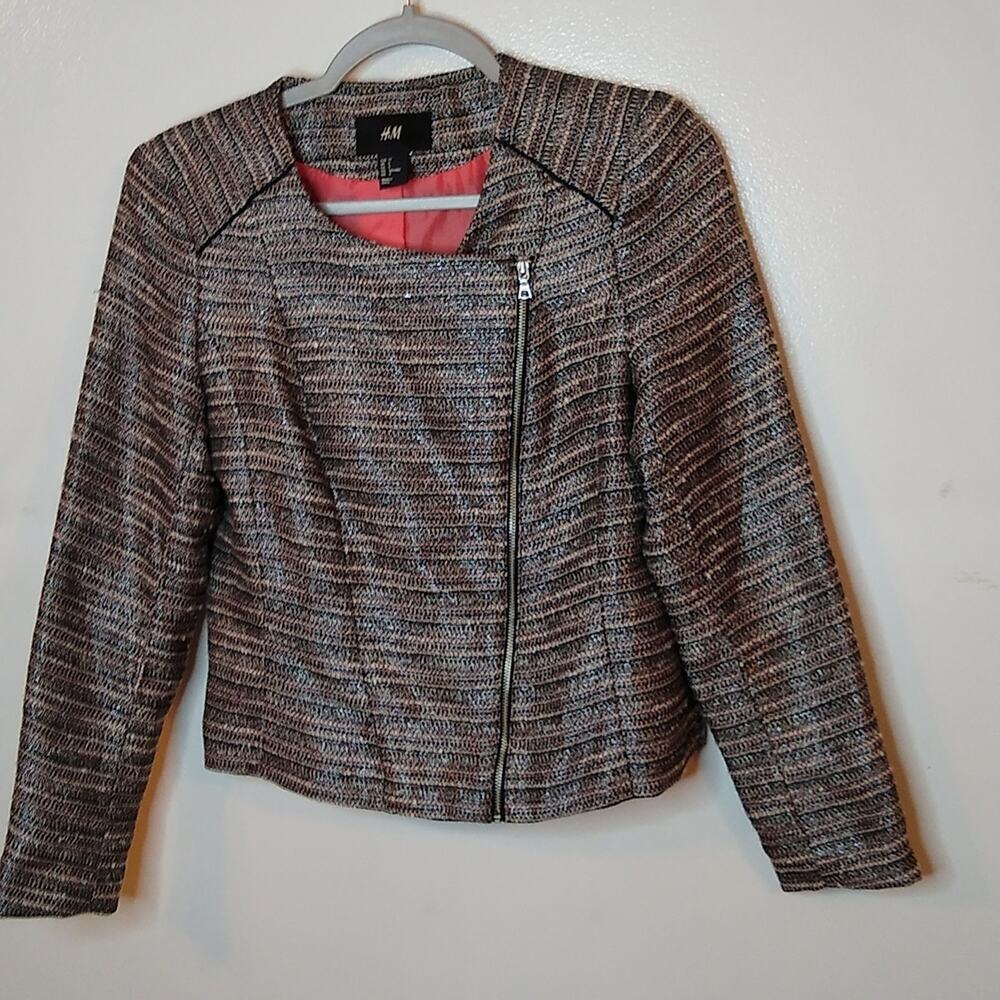 H&M women's size 8 Blazer. Silver metallic threaded. Career